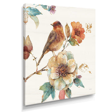 Farmhouse Bird on Flower Branch